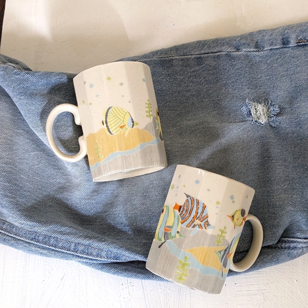 Vintage Japanese fish mugs